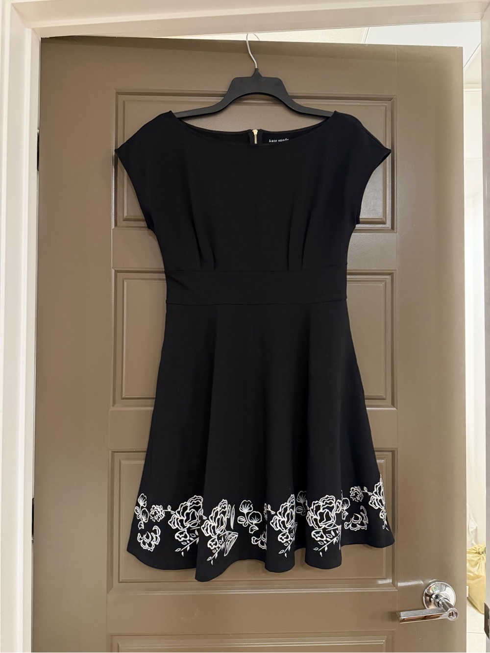 kate spade Black Dress with White Floral Border